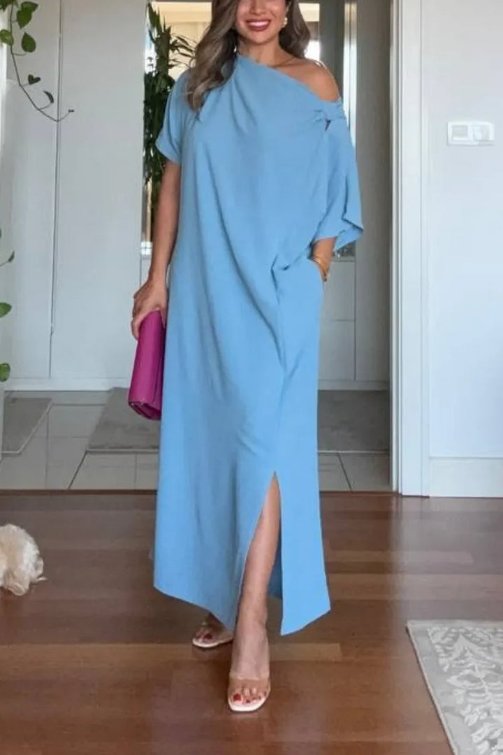Asymmetric One-Shoulder Maxi Dress