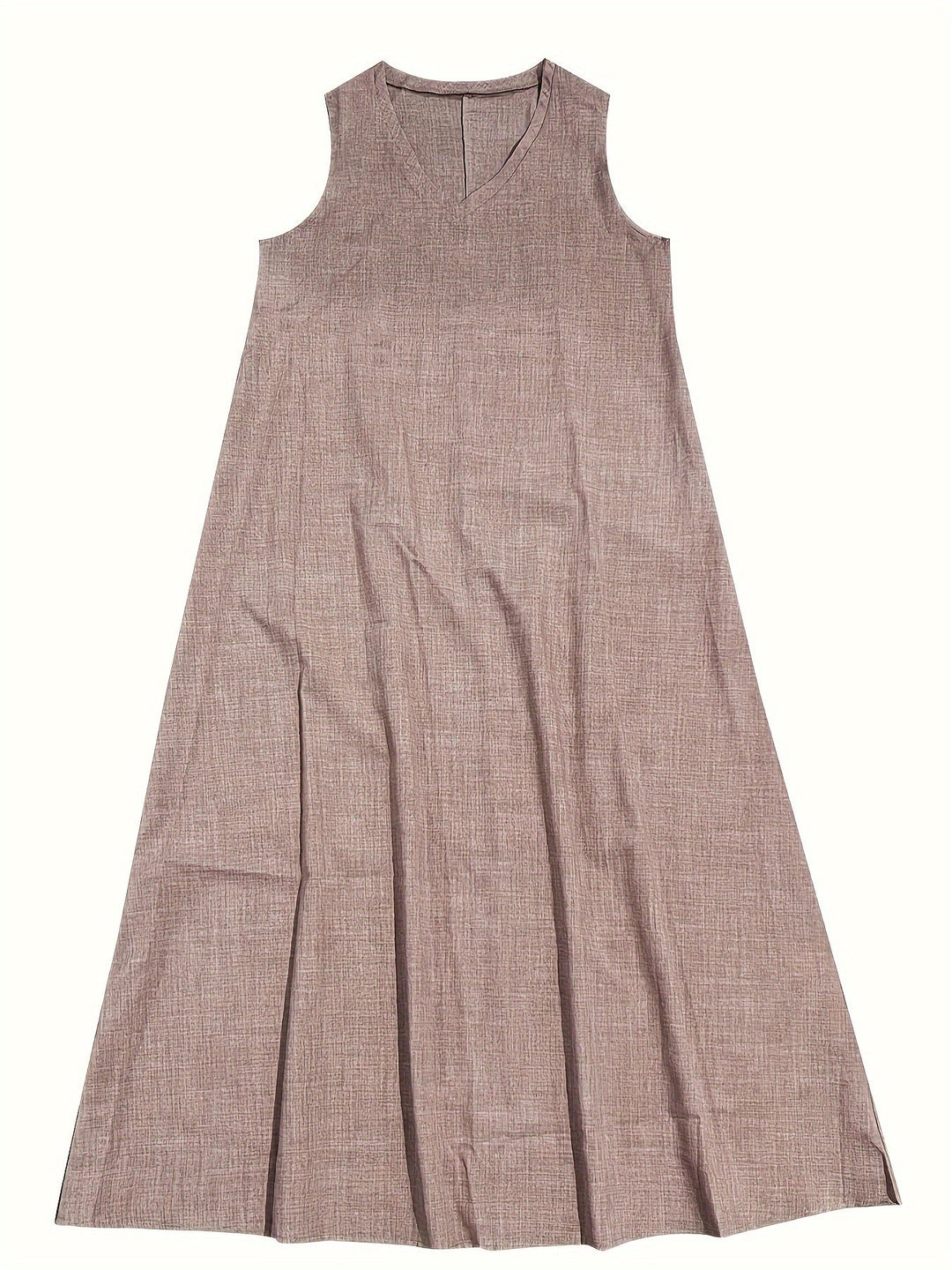 V-Neck Sleeveless Drapey A-Line Casual Maxi Dress