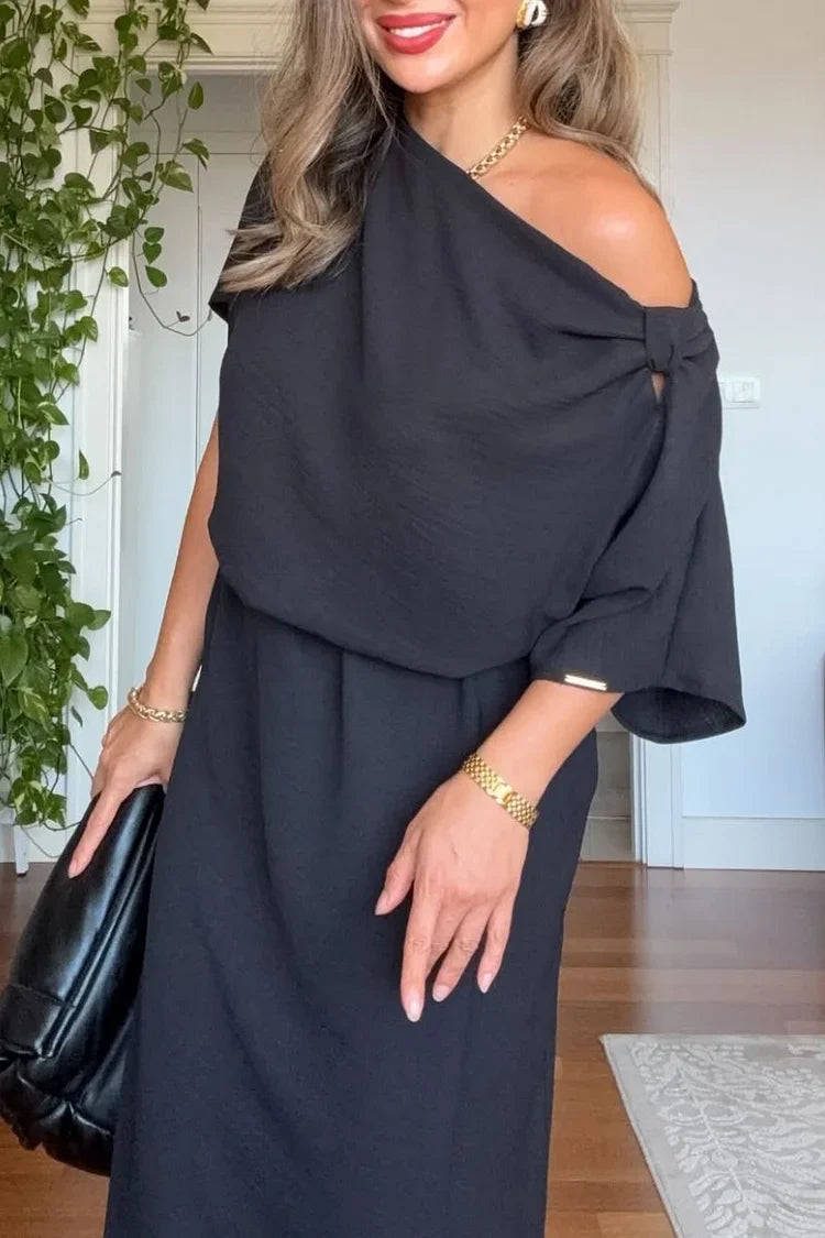 Asymmetric One-Shoulder Maxi Dress