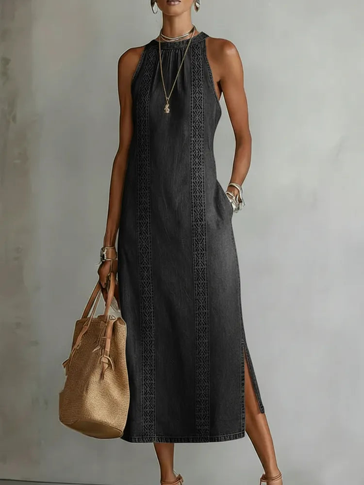 Tilly | Retro Lace Denim Dress