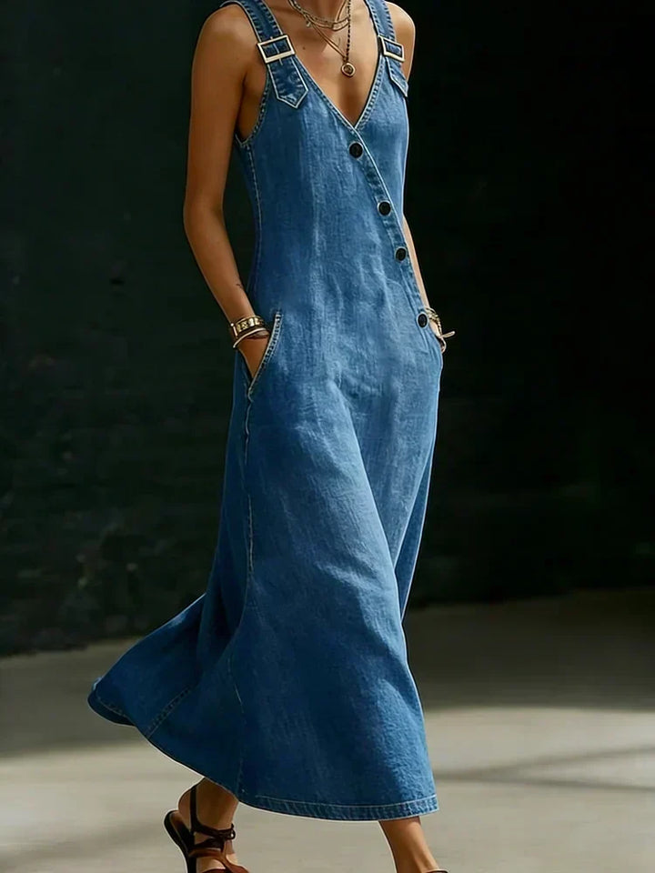 Niamh | Long Button-Down Denim Dress