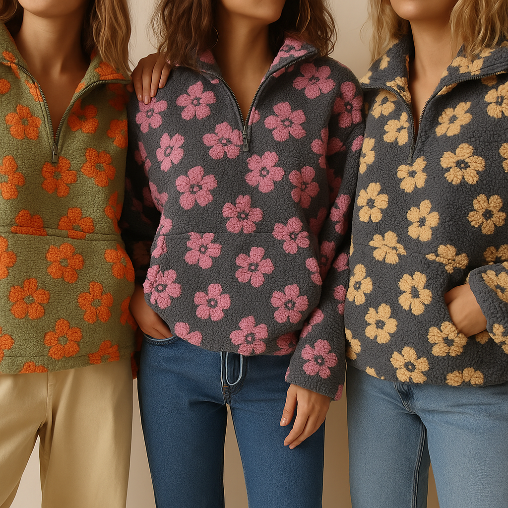 Lucia - Warm Jersey with Flowers