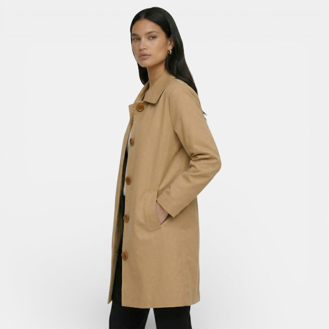 Thomasina | Elegant Midi Trench Coat with Modern Cut and Flattering Silhouette
