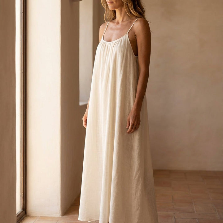 Flowy Open Back Summer Maxi Dress