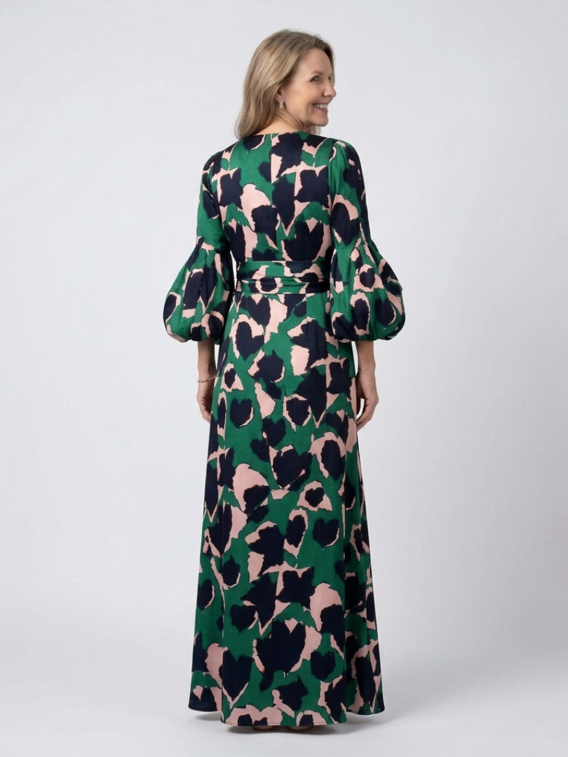 Tie Waist Long Sleeve Maxi Dress