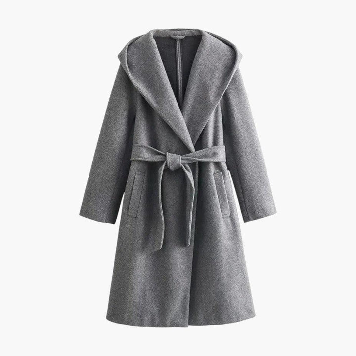 Genevra | Practical Hooded Trenchcoat with Belted Waist and Button Fastening