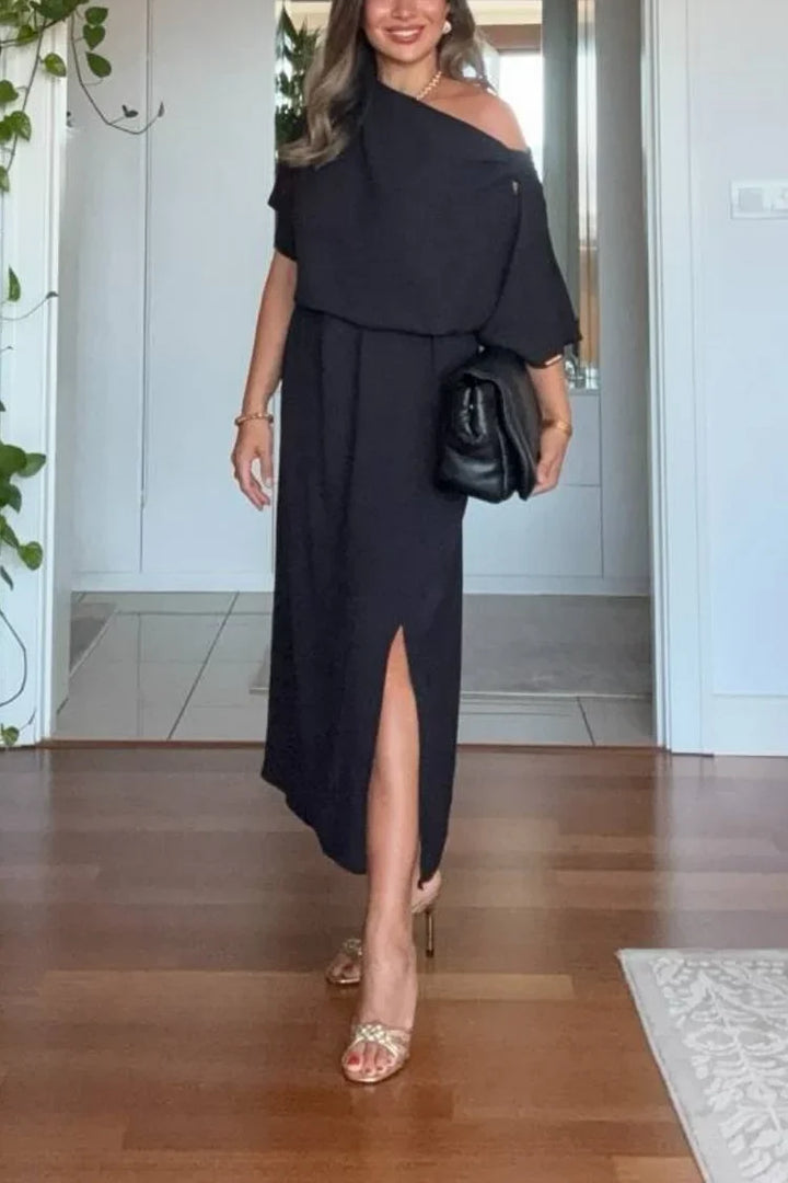 Asymmetric One-Shoulder Maxi Dress