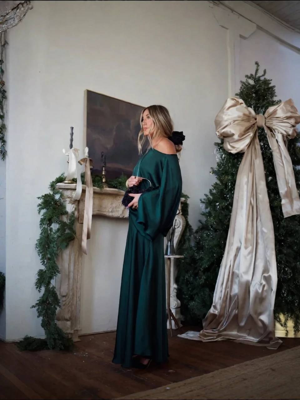 Elegant Draped Maxi Set