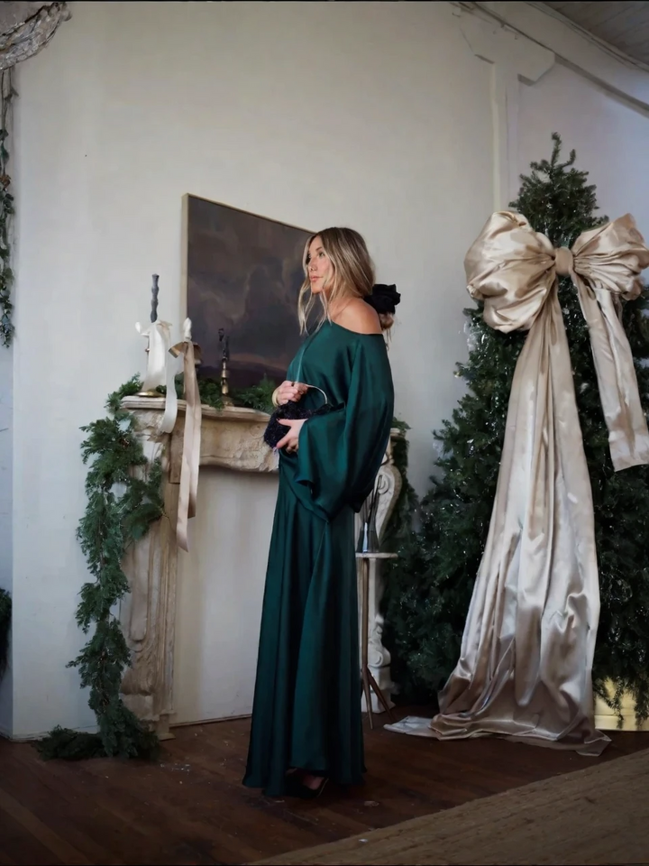 Elegant Draped Maxi Set