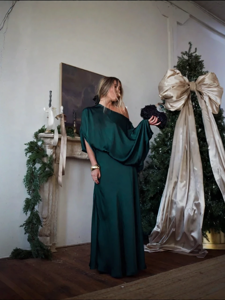 Elegant Draped Maxi Set