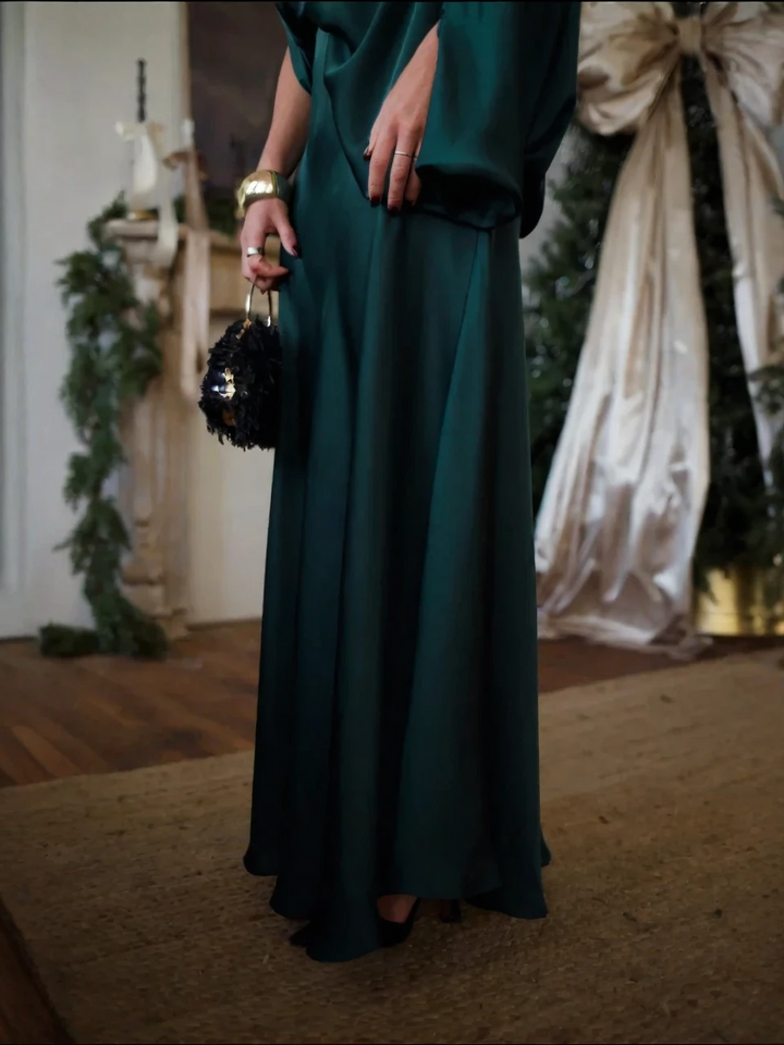 Elegant Draped Maxi Set
