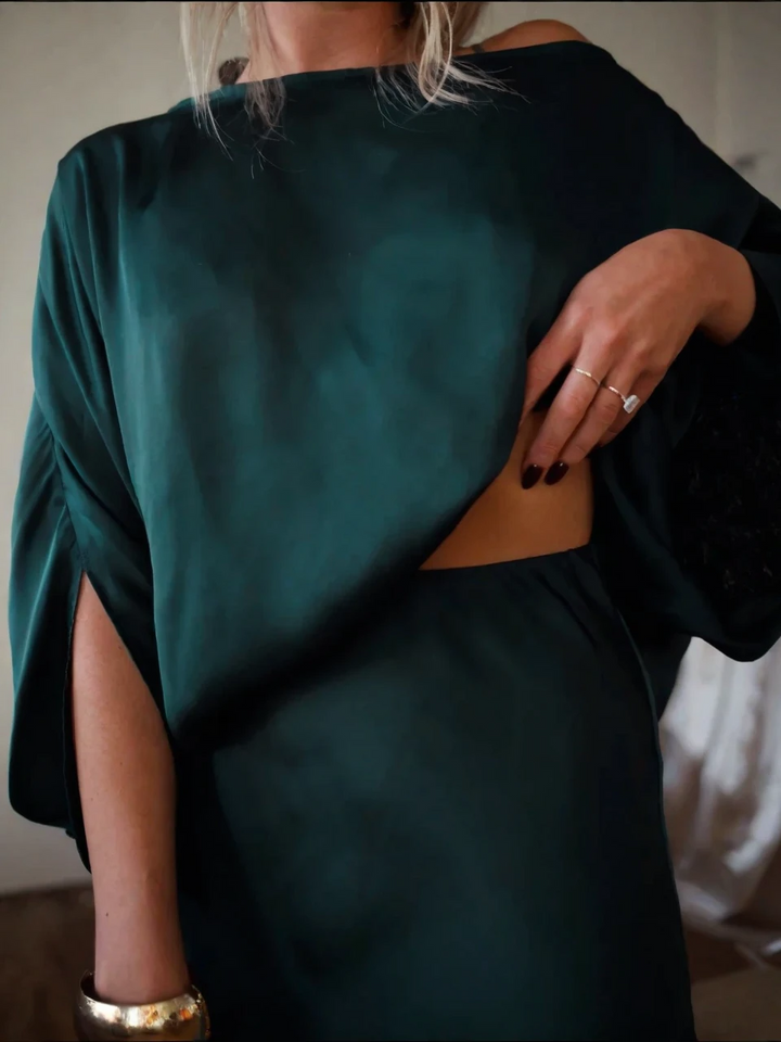 Elegant Draped Maxi Set