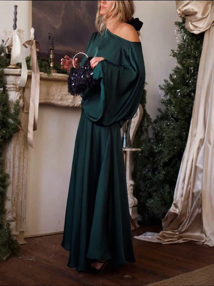 Elegant Draped Maxi Set