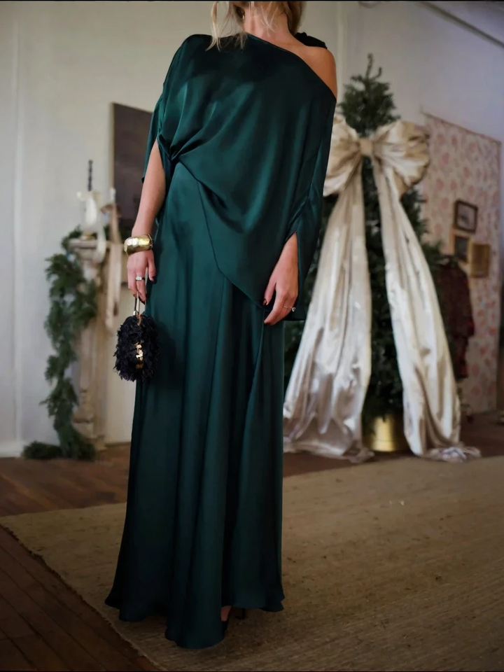 Elegant Draped Maxi Set