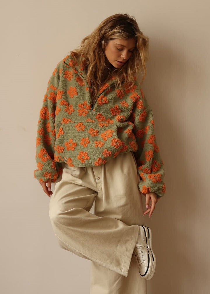 Lucia - Warm Jersey with Flowers