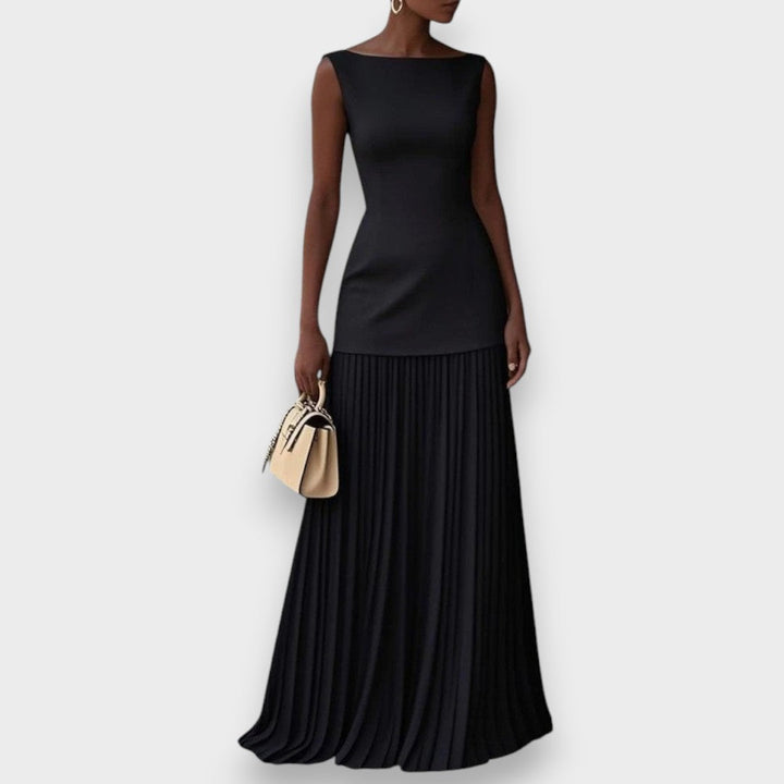 Klara | Sleeveless Pleated Maxi Dress