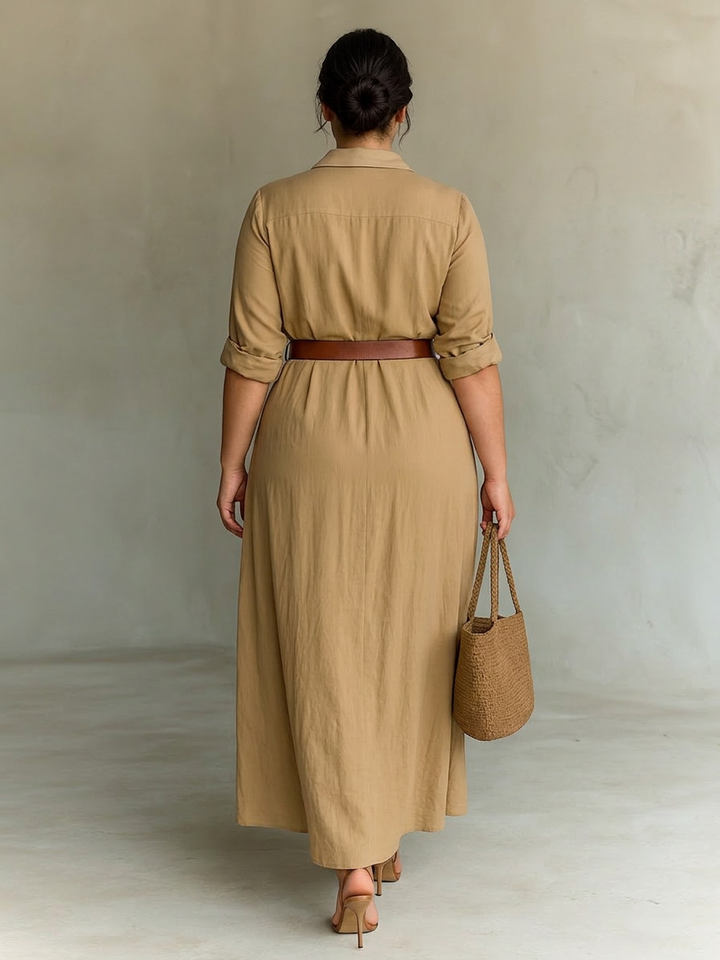 Eleanor | Notched Collar Maxi Dress