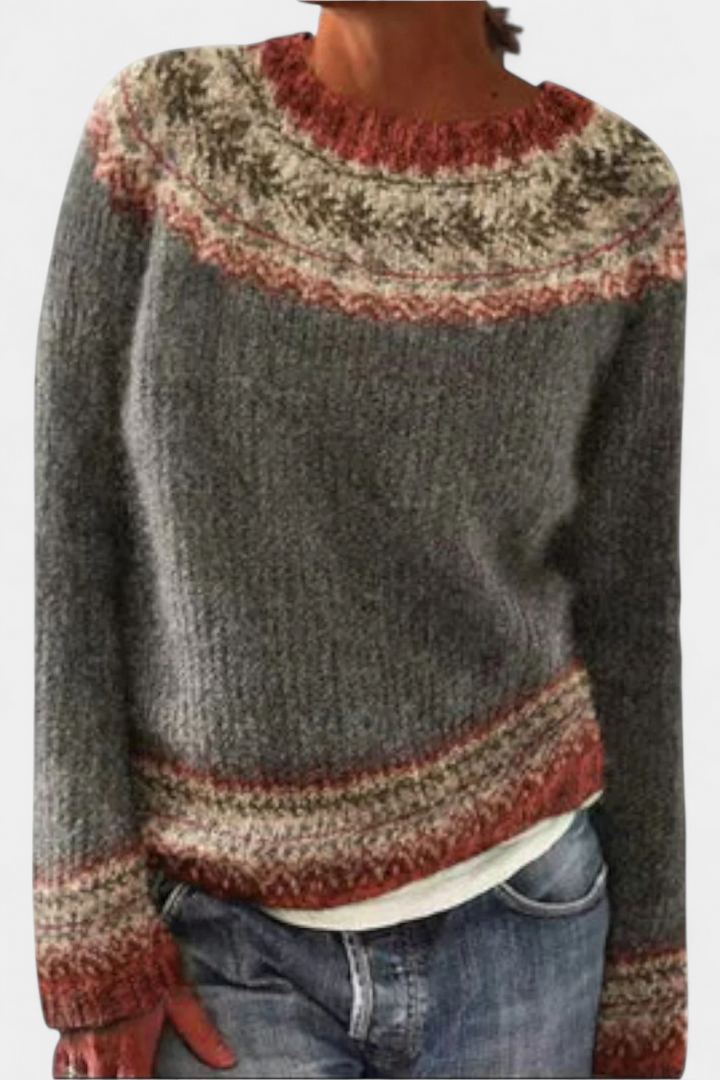 Jolessa Knitted Jumper with Nordic Print