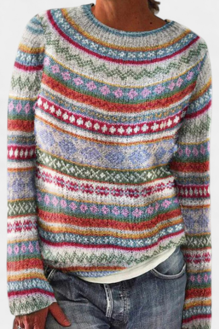 Jolessa Knitted Jumper with Nordic Print