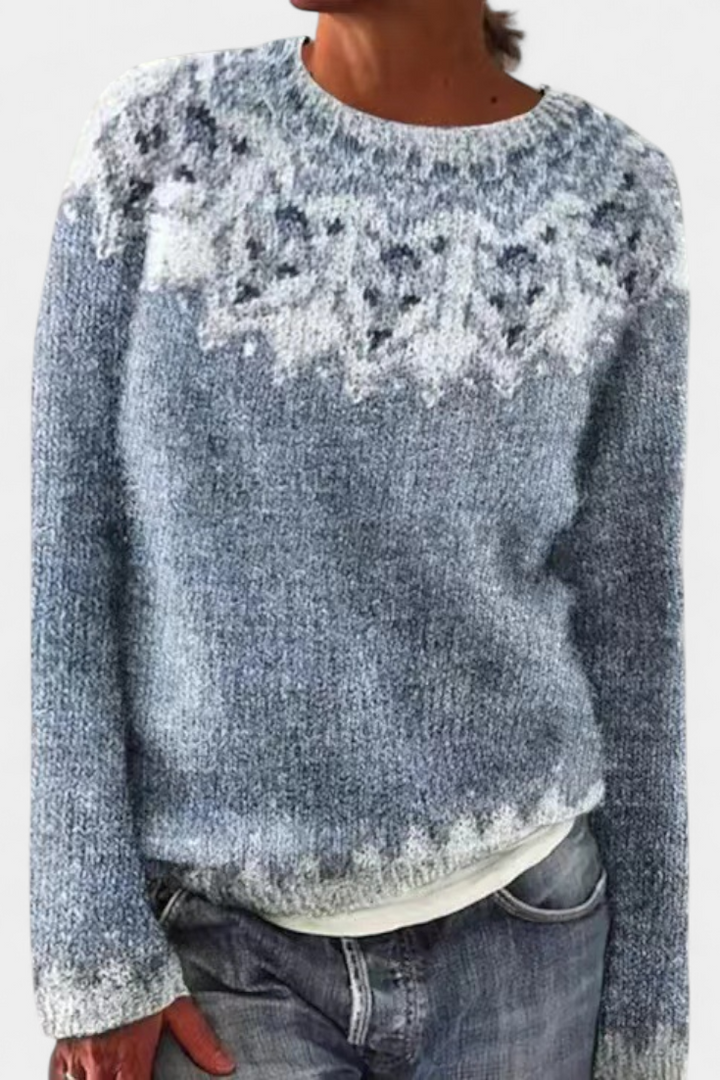 Jolessa Knitted Jumper with Nordic Print