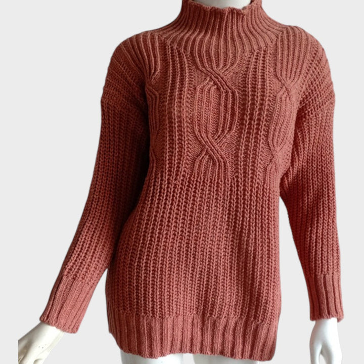 Elene | Chunky Knit High Neck Sweater