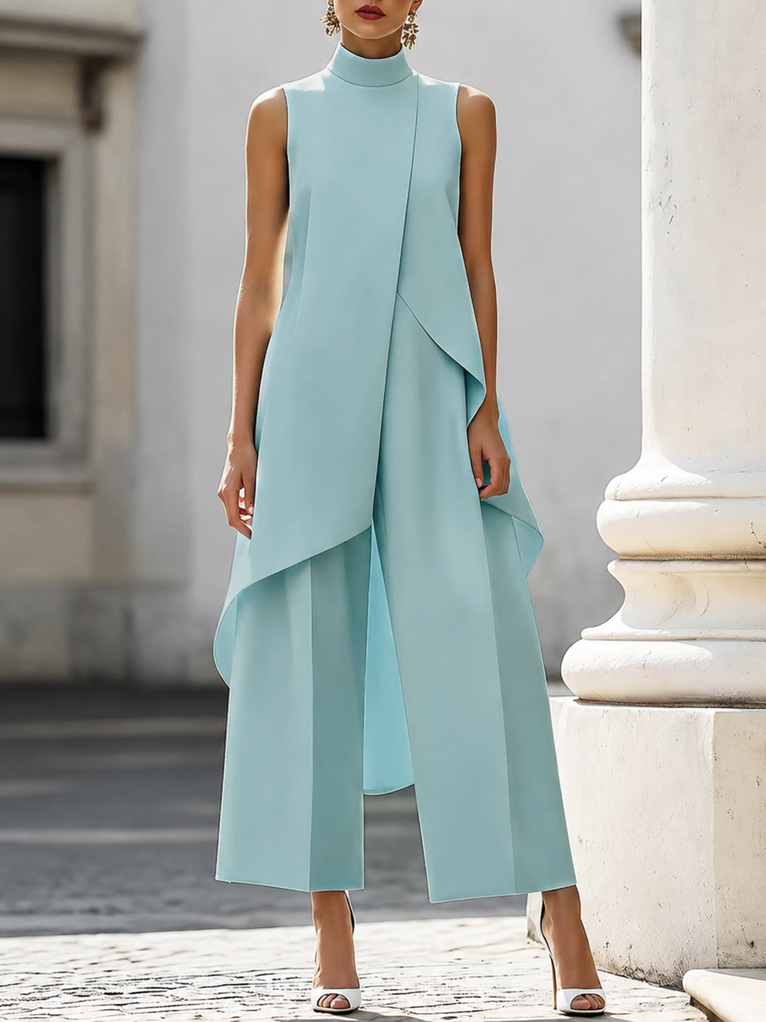 Elegant Asymmetric Two-Piece Set