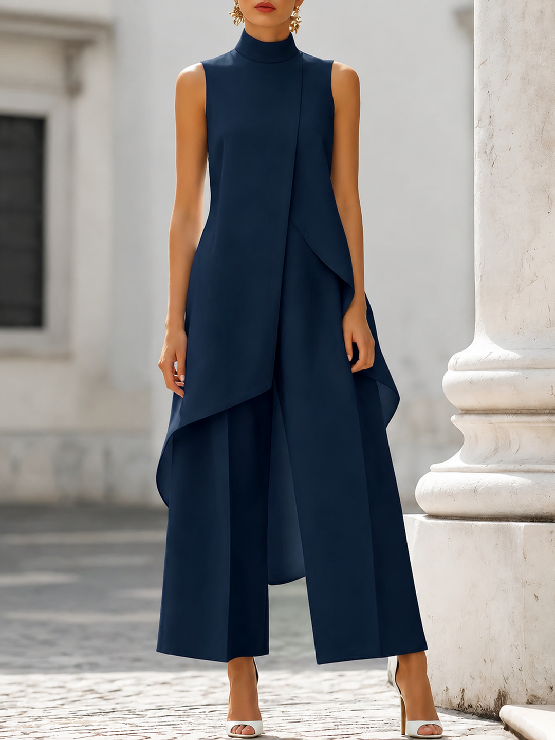 Elegant Asymmetric Two-Piece Set