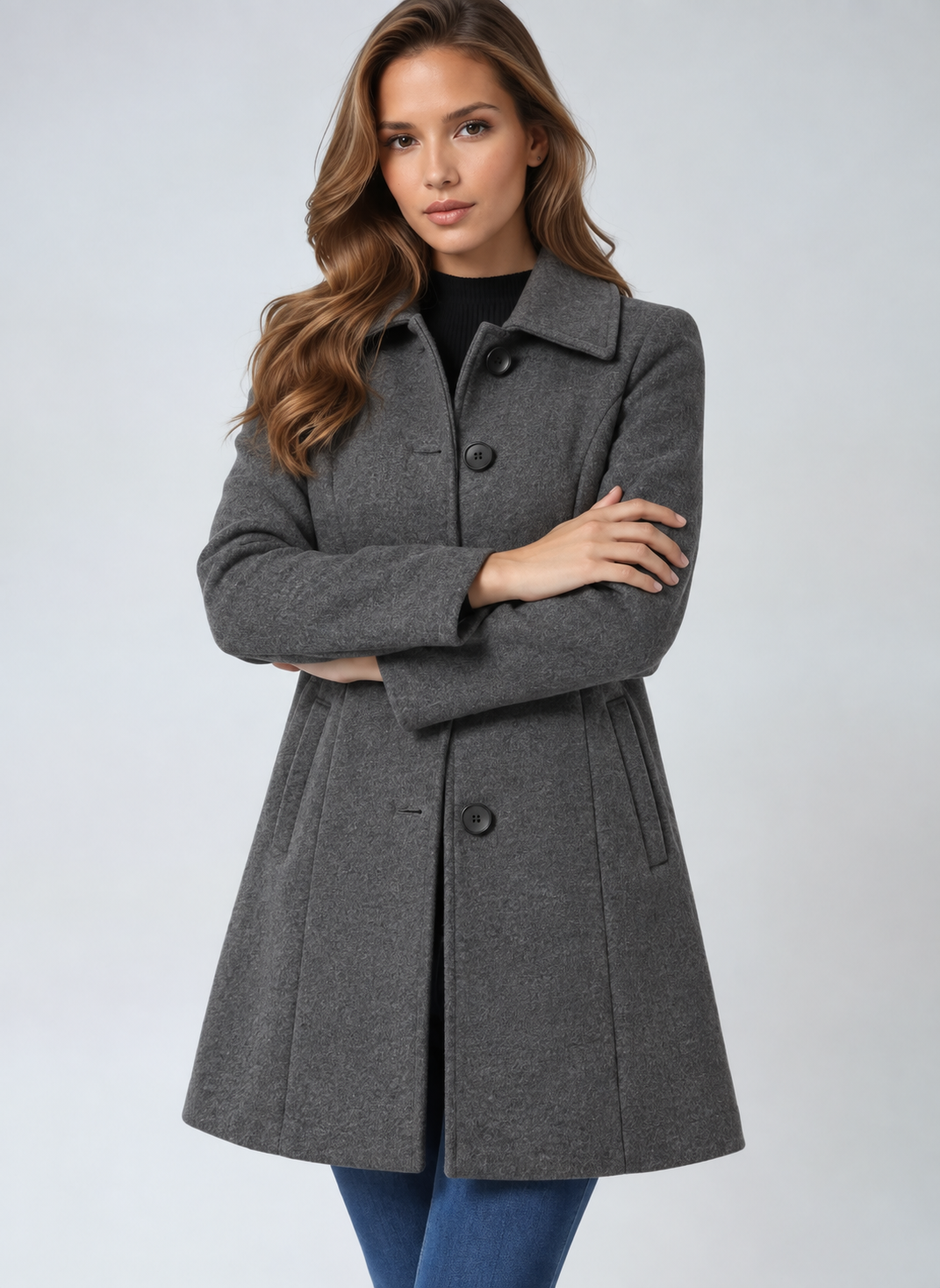 Manteaux Trench d’Hiver pour Femmes à Simple Boutonnage