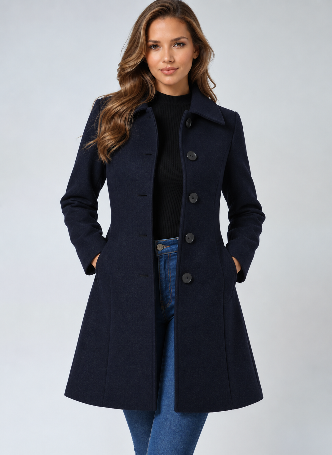 Manteaux Trench d’Hiver pour Femmes à Simple Boutonnage