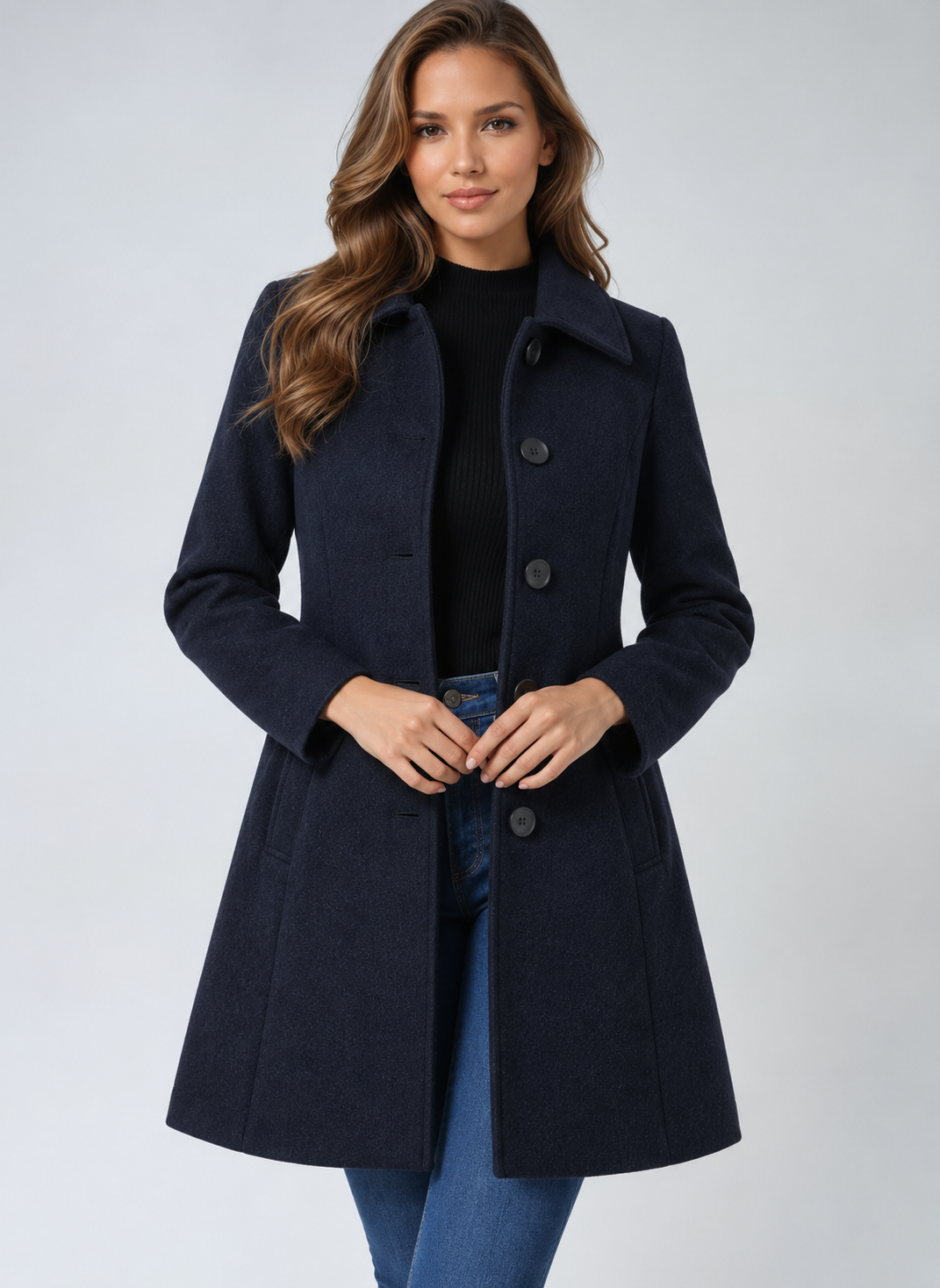 Manteaux Trench d’Hiver pour Femmes à Simple Boutonnage