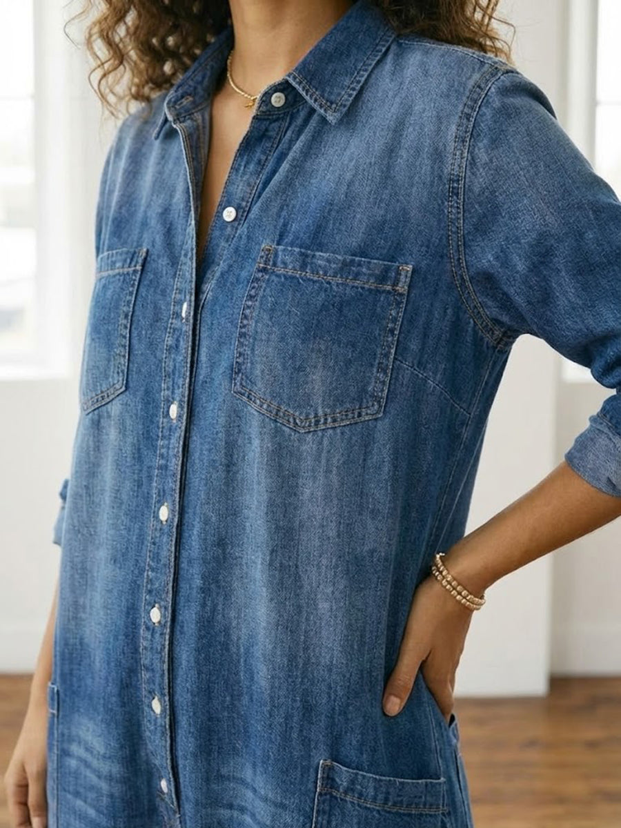 Lily | Cotton Denim Jumpsuit