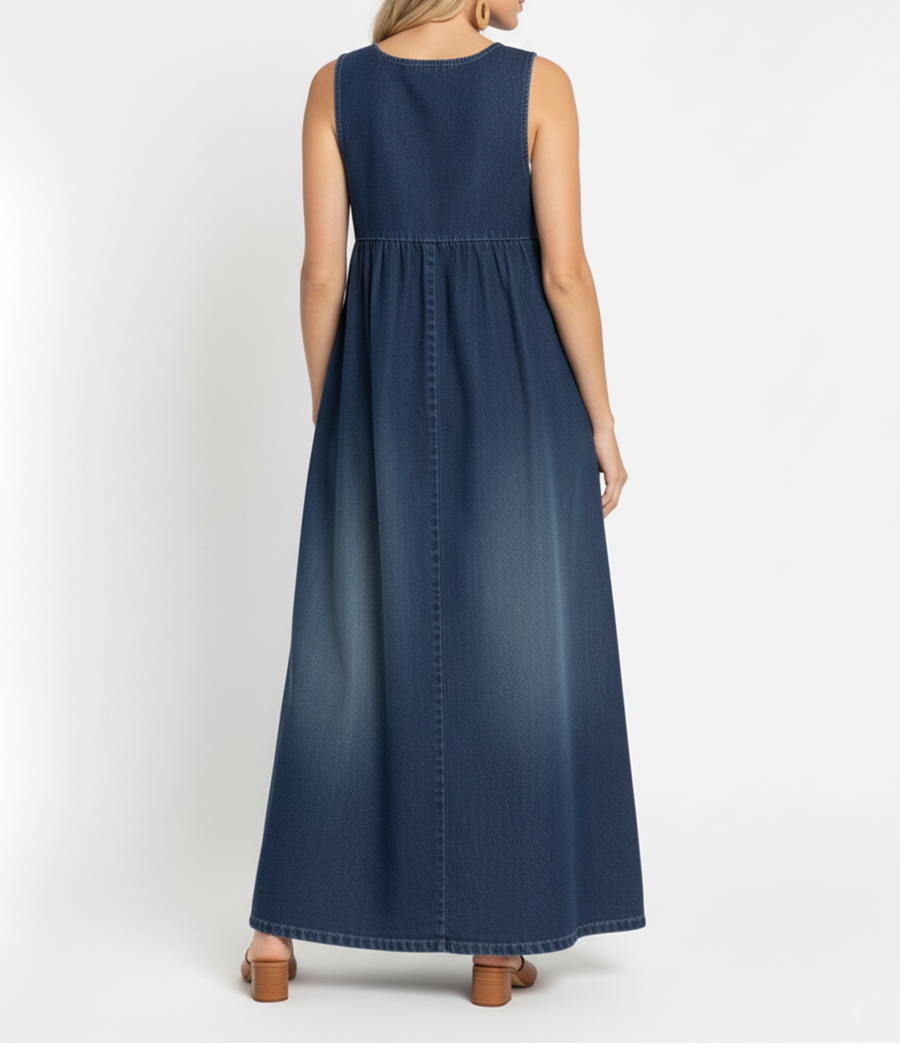 Erin | Vintage Denim Maxi Dress
