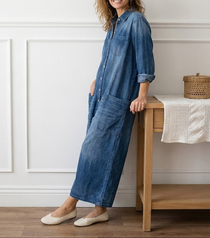 Lily | Cotton Denim Jumpsuit