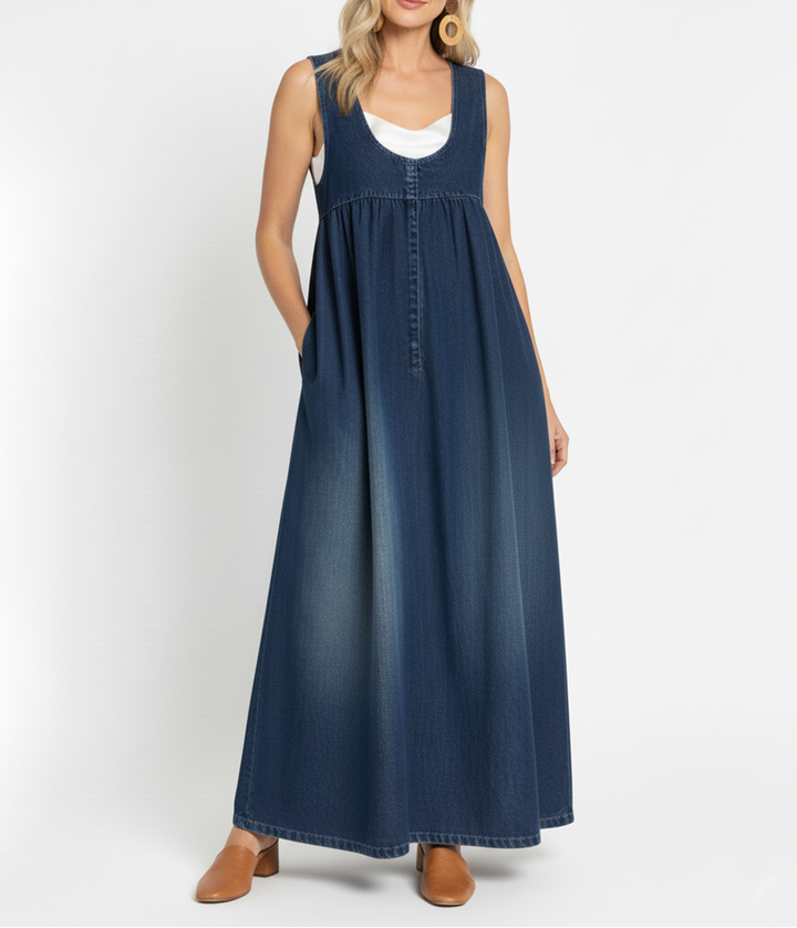 Erin | Vintage Denim Maxi Dress