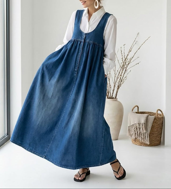Erin | Vintage Denim Maxi Dress