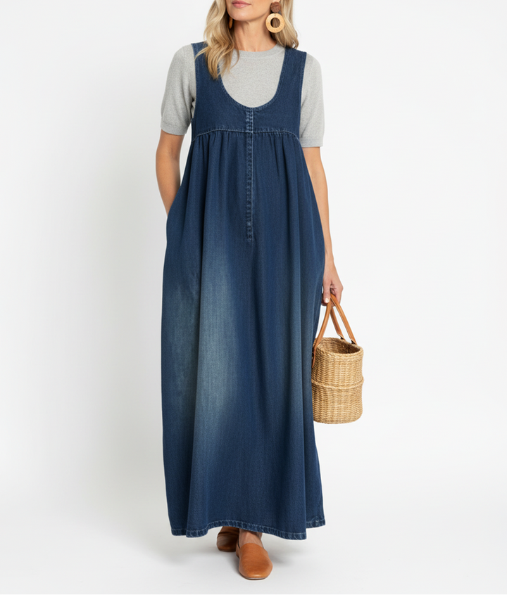 Erin | Vintage Denim Maxi Dress