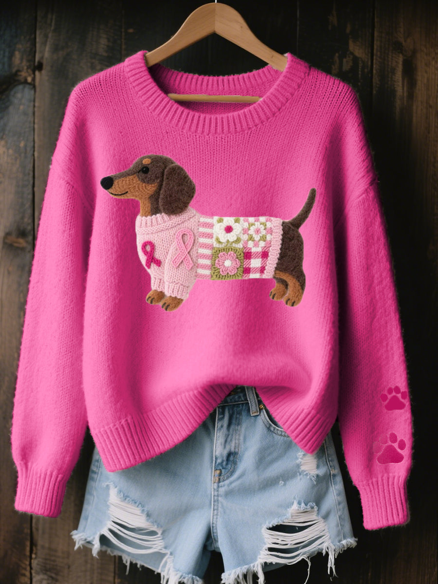 Amor Teckel™ – Cosy Patchwork Sweater