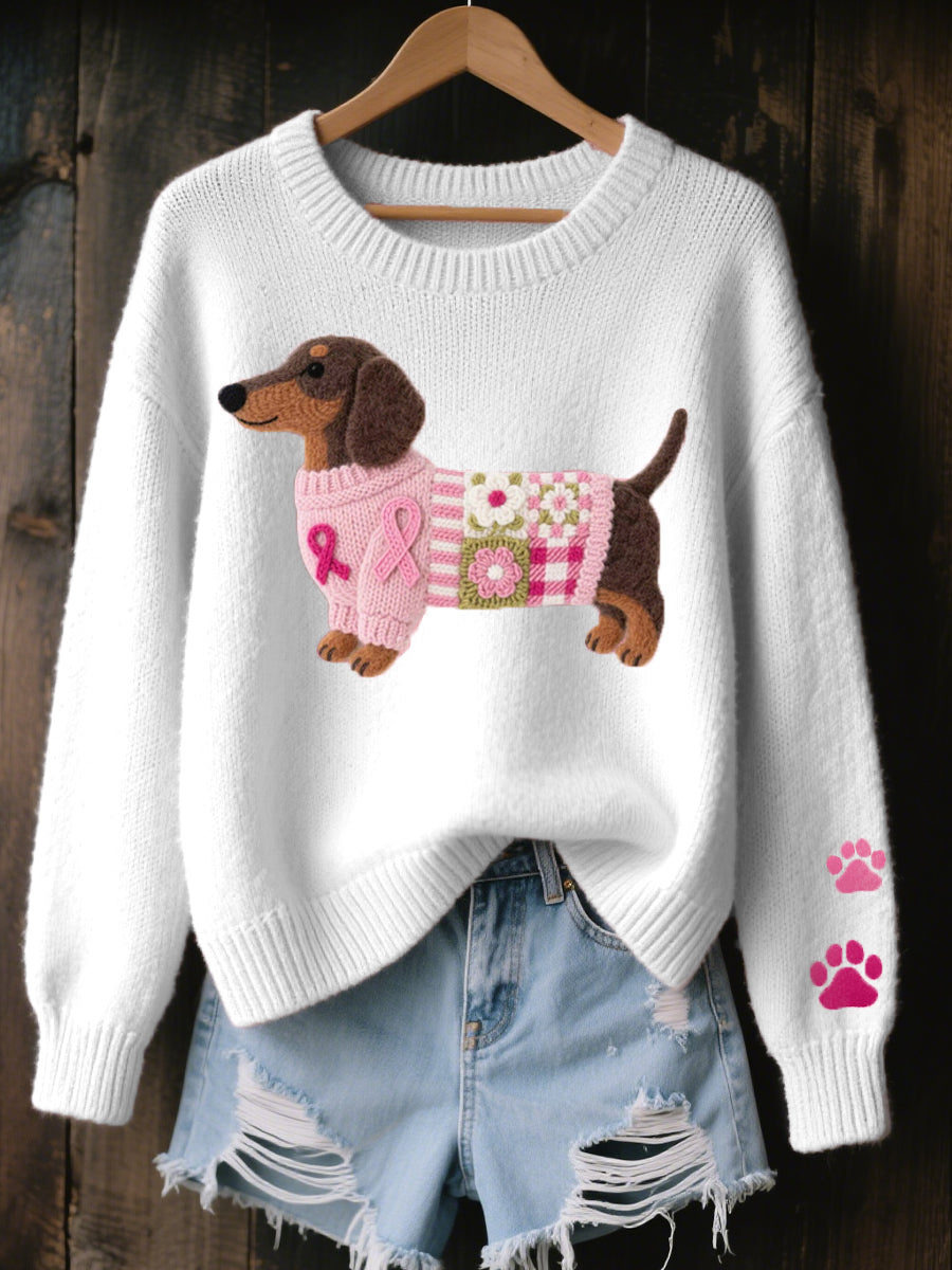 Amor Teckel™ – Cosy Patchwork Sweater
