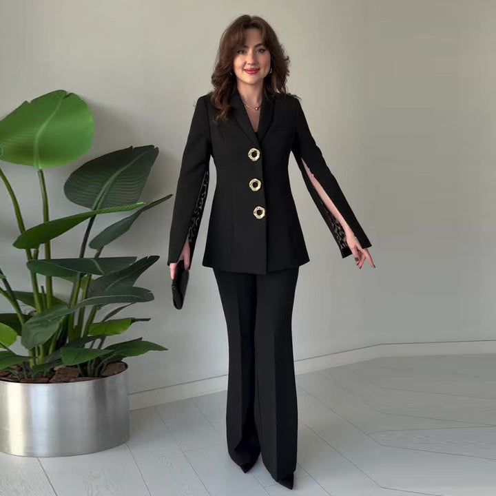 Elegant Two-Piece Tailored Blazer & Trouser Set