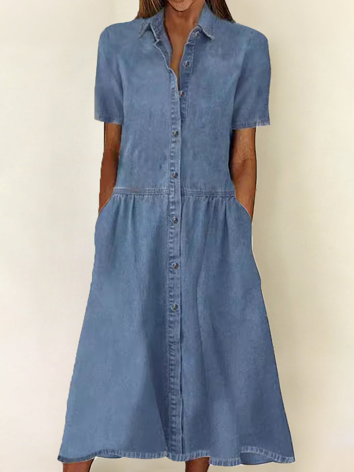 Bethany | Short-Sleeve Denim Dress