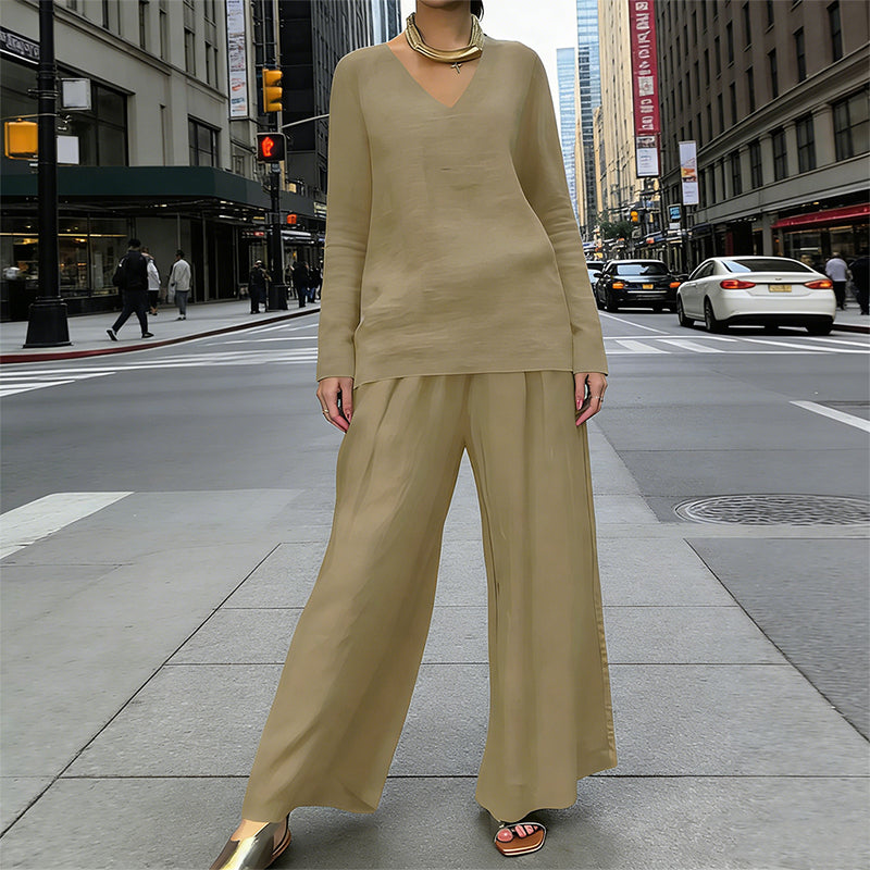 Elegant Wide-Leg Lounge Set