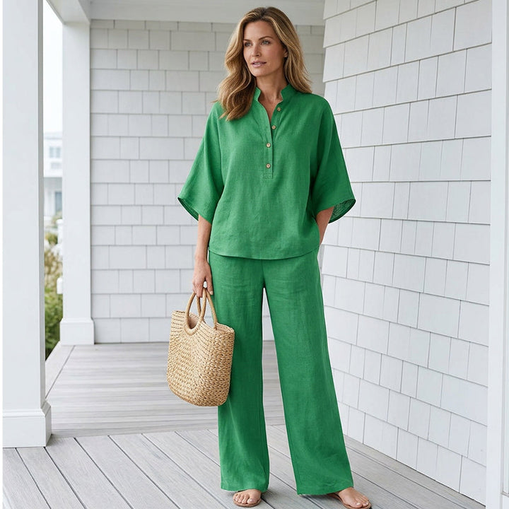 Victoria | Stand Collar Wide-Leg Co-ord Set
