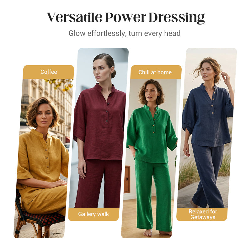 Victoria | Stand Collar Wide-Leg Co-ord Set