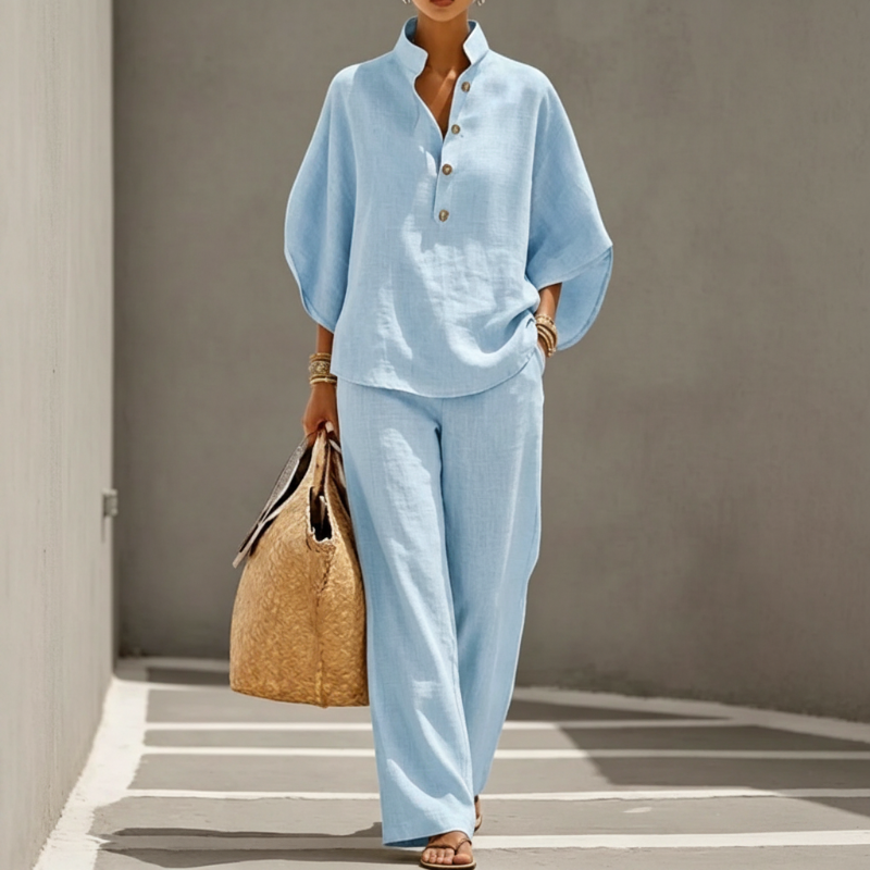 Victoria | Stand Collar Wide-Leg Co-ord Set