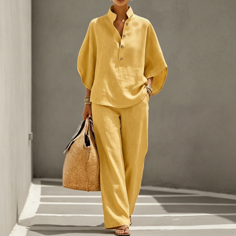 Victoria | Stand Collar Wide-Leg Co-ord Set