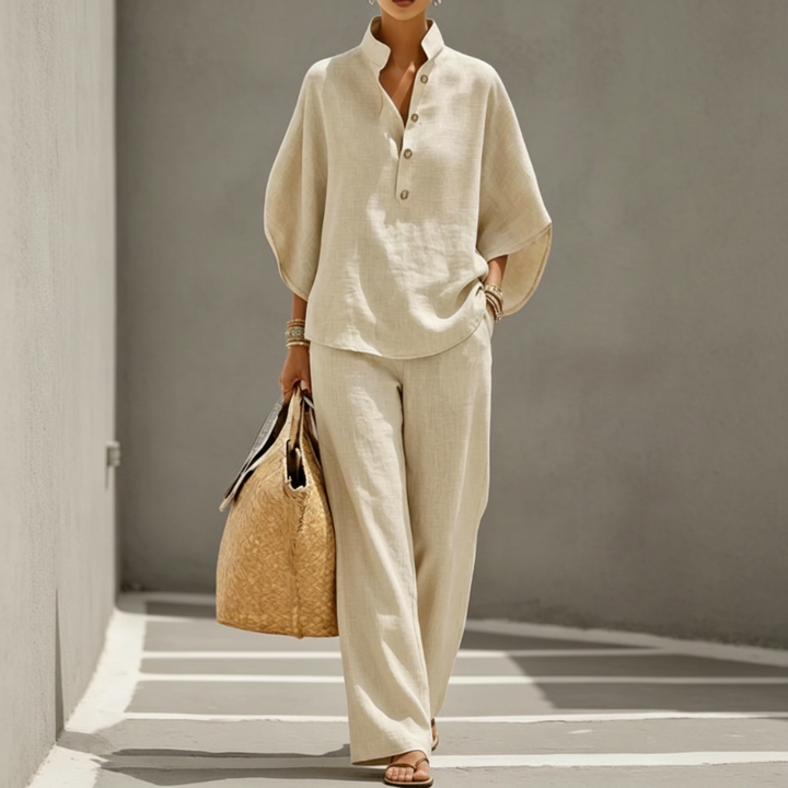Victoria | Stand Collar Wide-Leg Co-ord Set