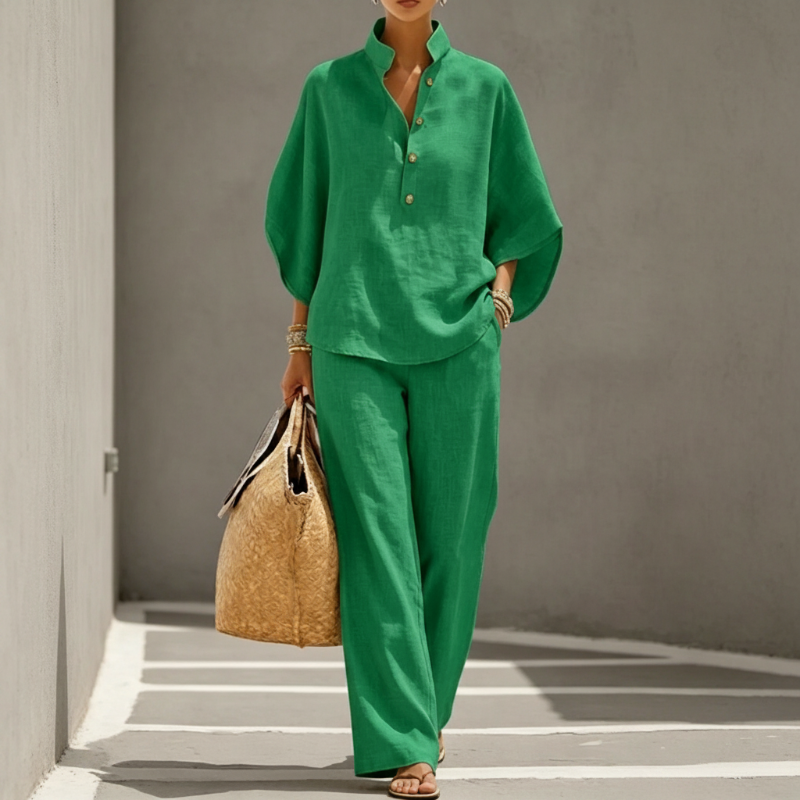 Victoria | Stand Collar Wide-Leg Co-ord Set