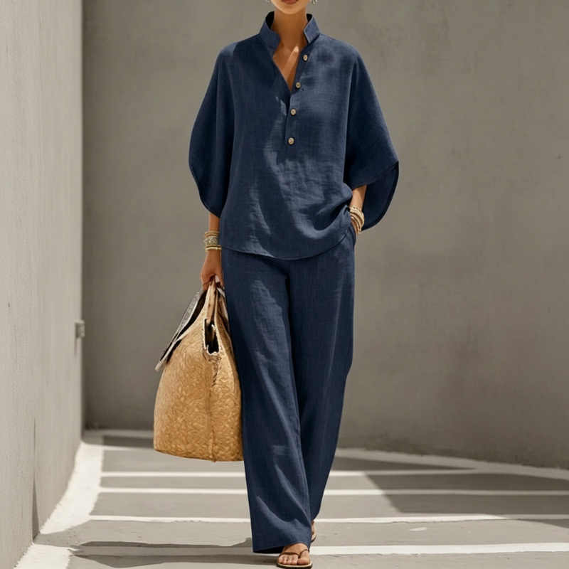 Victoria | Stand Collar Wide-Leg Co-ord Set