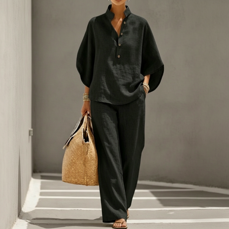 Victoria | Stand Collar Wide-Leg Co-ord Set