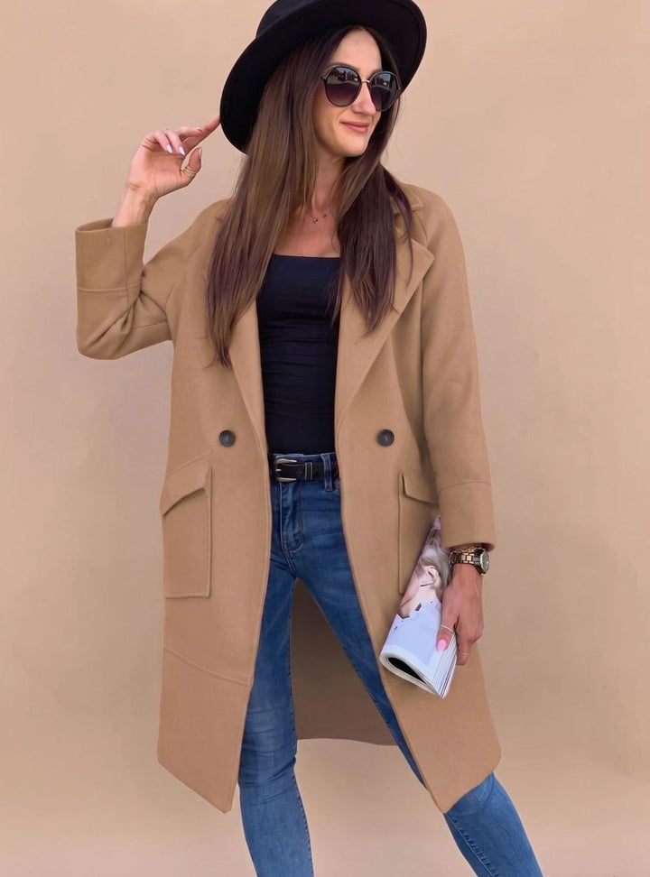 Christel | Elegant Trench Coat with Revere Collar and Patch Pockets